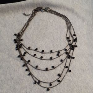 Black Multi Strand Necklace